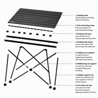 ROCK CLOUD Meubles d'extérieur modernes, table de camping portable, aluminium ultraléger, imperméable, résistant à la corrosion, sac de rangement