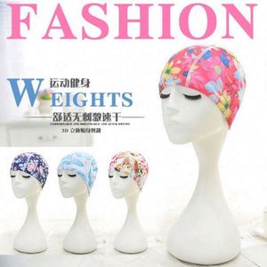 Bonnets de bain en silicone imprimés pour femmes, protège-oreilles, pour cheveux longs, accessoires de natation USA Mairun - Product Image 5