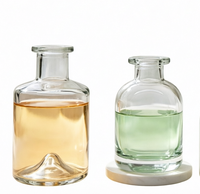 Bouteilles cylindriques en verre transparent en gros 100ml 125ml 200ml vides pour diffuseur d'arômes et parfums pour la décoration intérieure, logo personnalisé