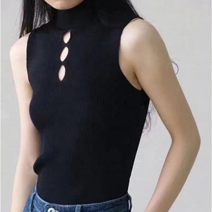 Camisetas sin mangas de punto para entrenamiento, tops halter, camisetas básicas - Product Image 3