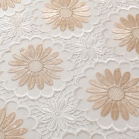 Nappes de style moderne pour la décoration de fêtes, vente en gros, nappes de mariage en dentelle brodée florale en organza ajouré