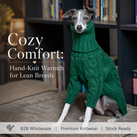 Pull à col roulé pour chien de type lévrier italien, whippet, en tricot épais, chaud, pour l'hiver, en stock, prêt à être expédié