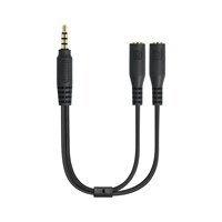 Câble adaptateur PVC standard CTIA 3,5 mm mâle vers double 3,5 mm femelle, longueur 20 cm, pour iPhone 4, karaoké mobile, casque, microphone