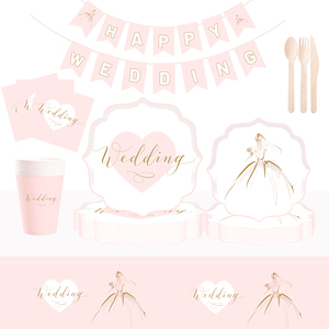 Juego de Platos y Servilletas de Papel para Despedida de Soltera DAMAI para 8 Personas, Vajilla Desechable, Platos, Vasos y Cubiertos para Baby Shower, Fiesta de Té - Product Image 3