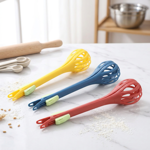 ที่ตีไข่และที่หนีบอาหาร 2-in-1 พร้อมปากหนีบหยัก 5 จุด มี 4 สี อุปกรณ์ครัวอเนกประสงค์สำหรับร้านอาหารและใช้ในบ้าน ขายส่ง - Product Image 5