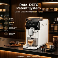Cafetera Automática Profesional Anbolife de 15 Bares con Sistema de Espuma de Leche Automático, Sistema Rotor-DETC, Patentada, con Certificación CE