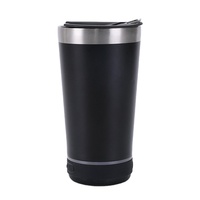 Logo personnalisé 16oz Smart poudre enduit en acier inoxydable isolé sous vide haut-parleur gobelet tasse de voyage avec ouvre-bouteille