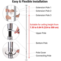 DANSE POLE PORTABLE EXERCICE SPINNING HOME GYM DANCING FITNESS + 2 x EXTENSIONS