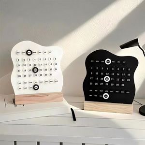 Calendario de Escritorio Cuadrado de Madera y Plástico con Logotipo Personalizado Premium, Decoración de Oficina Ecológica, Regalo Corporativo de Año Nuevo, Venta al Por Mayor para Empresas - Product Image 1
