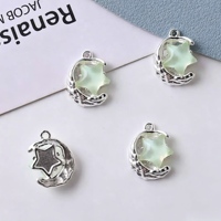 Colgantes de Plata de Ley con Diseño de Luna y Estrella para Fabricación de Joyas, DIY, Pulseras, Collares, Abalorios y Accesorios