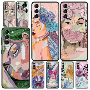<span class=keywords><strong>Paris</strong></span> bleu papillon Fille fleur Téléphone étui pour samsung Galaxy S24 S23 S22 5G S20 Ultra S21 FE S10 S9 Plus S10E S8 Lite 20 Couverture - Product Image 1