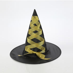 Sombrero de bruja de Halloween negro con corsé de cinta con cordones disfraz de Halloween para mujeres madres maestra - Product Image 2