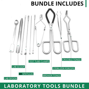 Equipo <span class=keywords><strong>de</strong></span> <span class=keywords><strong>Laboratorio</strong></span> <span class=keywords><strong>de</strong></span> Química: Crisol, Vaso, <span class=keywords><strong>Pinzas</strong></span>, Espátula <span class=keywords><strong>de</strong></span> <span class=keywords><strong>Laboratorio</strong></span>, Cuchara, <span class=keywords><strong>Pinzas</strong></span> para Tubos <span class=keywords><strong>de</strong></span> Ensayo, Esterilizador, <span class=keywords><strong>Pinzas</strong></span> <span class=keywords><strong>de</strong></span> Precisión - Product Image 2