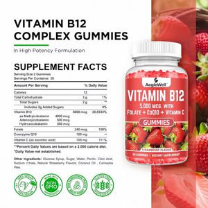 AegleWell, venta al por mayor de etiqueta privada, vitamina B12, folato, CoQ10, vitamina C, gomitas sin azúcar, vitamina B12, gomitas - Product Image 2