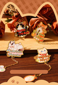 LABON Marcador <span class=keywords><strong>de</strong></span> Metal con Diseño <span class=keywords><strong>de</strong></span> Gato Kawaii, Marcador <span class=keywords><strong>de</strong></span> Libros con Gatito Esmaltado y Cadena Larga, Papelería Estética para Niños y Amantes <span class=keywords><strong>de</strong></span> los Gatos - Product Image 5