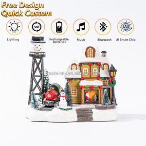 Trenino di Babbo Natale Illuminato a LED, Decorazione Natalizia 3D di Alta Qualità, Ornamento per Scenari Natalizi da Tavolo, <span class=keywords><strong>Villaggio</strong></span> di Natale - Product Image 2