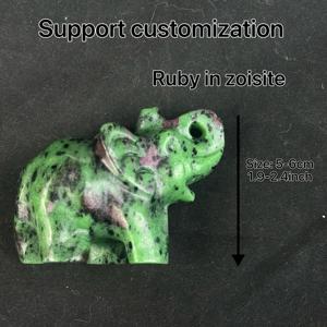 Vente en gros directe usine de sculptures en cristal : Éléphant sculpté en jade <span class=keywords><strong>jaune</strong></span> naturel, pierre précieuse pour la décoration intérieure - Product Image 5