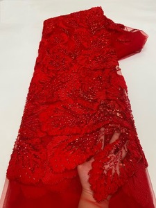 ผ้าลูกไม้ปักลายดอกไม้ประดับเลื่อม ผ้าตาข่ายลูกไม้ประดับมุก ผ้าลูกไม้ปักลูกปัด ดีไซน์ใหม่จาก NI.AI - Product Image 4