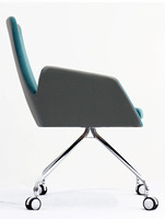 Chaise de bureau ergonomique Nuogo GS-1805D, design moderne et luxueux, dossier moyen, pivotant à 360°, tissu en flanelle douce, base en alliage d'aluminium