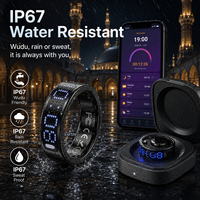 Bague connectée intelligente SQ666 avec compteur numérique de Zikr, moniteur de santé, suivi de la fréquence cardiaque et des pas, pour la prière musulmane, cadeau de Ramadan