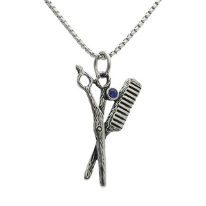 Collier pendentif ciseaux en acier inoxydable avec incrustation de pierres précieuses, style rétro punk, bijoux de mode pour homme, cadeau 280434 - Product Image 5