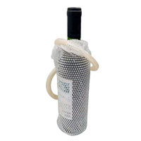 Bolsa de termo de vino tinto con diamantes tejida a mano de lujo, accesible, portátil, de plástico, de aspecto alto, embalaje de regalo checo