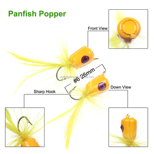 플라이 낚시 파리 포퍼 루어 포퍼 낚시 플라이 베이스 블루 길 까치 팬피쉬 낚시 미끼 - Product Image 6