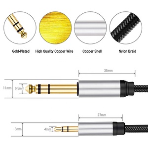 OEM AUX cáp âm thanh 3.5mm Stereo Jack để 6.35mm 6.5mm TRS Stereo Nam để nam cáp Adapter 1m 1.5m 2m 3M 5m 10m - Product Image 3