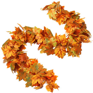Guirnalda de Hojas de Arce Artificiales de 2 Metros de Largo, Flor de Seda, Decoración para el Hogar y Exteriores, Decoración de Halloween - Product Image 5