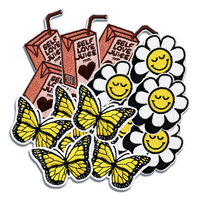 Patchs brodés personnalisés en chenille et sequins thermocollants, badges à coudre avec logo laser, appliques pour chapeaux, sacs et vêtements