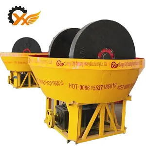 Grinding Machine Gold Rock Mineral Pan Separating 1200 China Double Wheels Wet Pan Mill