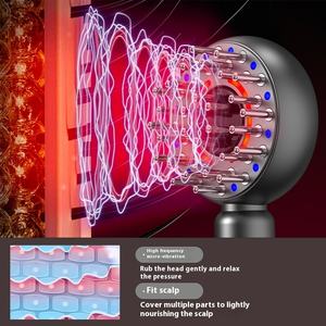 Cepillo masajeador de microcorriente para el crecimiento del cabello, terapia de luz roja, cabeza vibratoria <span class=keywords><strong>y</strong></span> peine para masaje del <span class=keywords><strong>cuero</strong></span> <span class=keywords><strong>cabelludo</strong></span> - Product Image 3