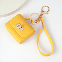 Mini sac à dos porte-clés pour femmes, jolie pochette à monnaie en cuir PU avec porte-clés, sac de maquillage multi-poches, porte-cartes, organiseur de câbles