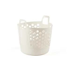 Practical Plastic Round Household Laundry Basket Dirty Clothes Hamper Dirty Clothes Basket With Handle