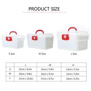 Witte Lege Familie Plastic Pp EHBO-Doos Opbergdoos Met 2 Lagen Medische Leverancier Voor Thuiskantoor - Product Image 2