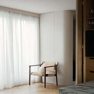 Cortinas Elegantes de Lino Translúcido con Ondas en Forma de S, con Rieles y Cenefas, Voile Transparente - Product Image 3