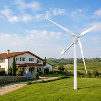 Générateur éolien horizontal GWS-5000W 5KW pour base de télécommunications, démarrage à 2,5 m/s, 3 pales en FRP, PMSM 380V, IP54, qualité industrielle, 5,4 m de hauteur de coupe