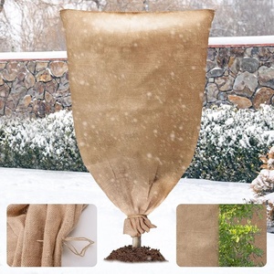Housse de protection hivernale pour plantes, grande, en toile de jute avec cordon de serrage, protection UV, anti-nuisibles et anti-oiseaux pour semis et plantes vertes - Product Image 4