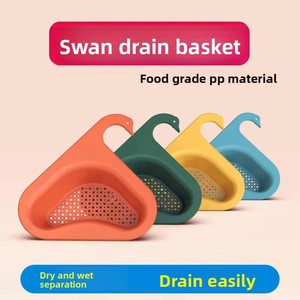 Drain Basket Household Punch-free Kitchen Vegetable Washing Multi-functional Pool Triangular Plastic Water Filter Rack - Product Image 2