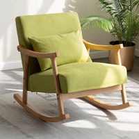 Offre Spéciale : Fauteuil à Bascule Modulaire Moderne en Bois Massif, Rembourré, avec Dossier Capitonnée et Pieds Métalliques, Idéal pour Bureaux et Espaces de Loisirs
