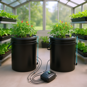 Sistema de cultivo hidropónico DWC de 5 galones con kit de cultivo en agua profunda por goteo superior y bomba de aire para vegetales de hoja. - Product Image 2