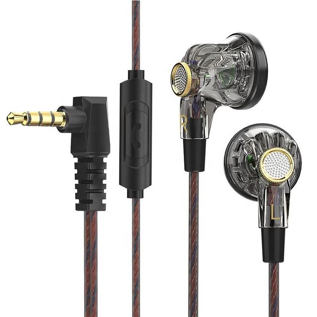 QKZ MDR 16mm Dynamic Driver Flat Head Monitor In-Ear HIFI Bass Earbuds Headset Earphones Headphones with Mic