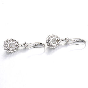 Luxurious18K White <b>Gold</b> Pendant Earrings Pear Shape DEF VVS Moissanite Diamond Pass Diamond <b>Tester</b> Fine Earrings Original Design - Product Image 2
