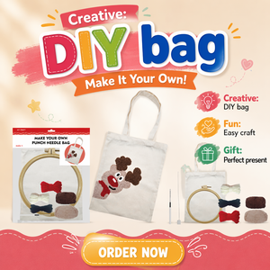Kit de Sac Fourre-Tout à Broderie au Poinçon DIY, Motif Renne de Noël Adorable, Kit de Démarrage pour Broderie, Jouet Créatif, Marque <span class=keywords><strong>VOSAN</strong></span>, pour les 7 ans et plus - Product Image 2