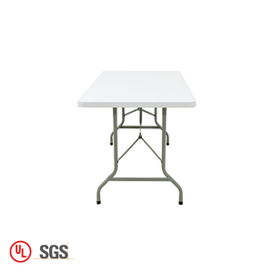 Tavolo da pranzo da ristorante in plastica HDPE bianco tavolo pieghevole rettangolare da 180CM per matrimoni da giardino all'aperto - Product Image 6