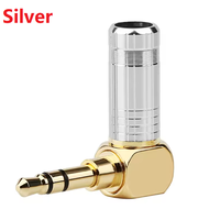 Adaptateur de prise audio 3,5 mm 3 pôles à angle droit de 90 degrés, adaptateur de raccordement pour écouteurs, borne de casque, connecteur plaqué or à souder