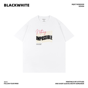 Camiseta blanca con estampado motivacional de manga corta para hombre, 100% algodón, jersey transpirable Q69 - Product Image 5