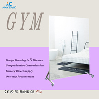 Miroir de danse mobile sans cadre, fait main, moderne, sur roulettes, miroir de sol pleine longueur, miroir écologique pour salle de sport, studio de yoga