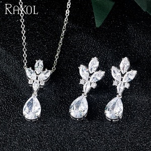 RAKOL NP2156 goutte d'eau pendentif 2021 CZ cristal guérison véritable plaqué or chaîne collier femmes bijoux - Product Image 6