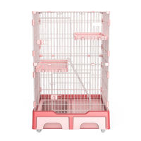 Petite cage d'élevage pliable simple pour animaux de compagnie, cage en métal pour chats et lapins avec fonction respirante, en fer solide et plastique